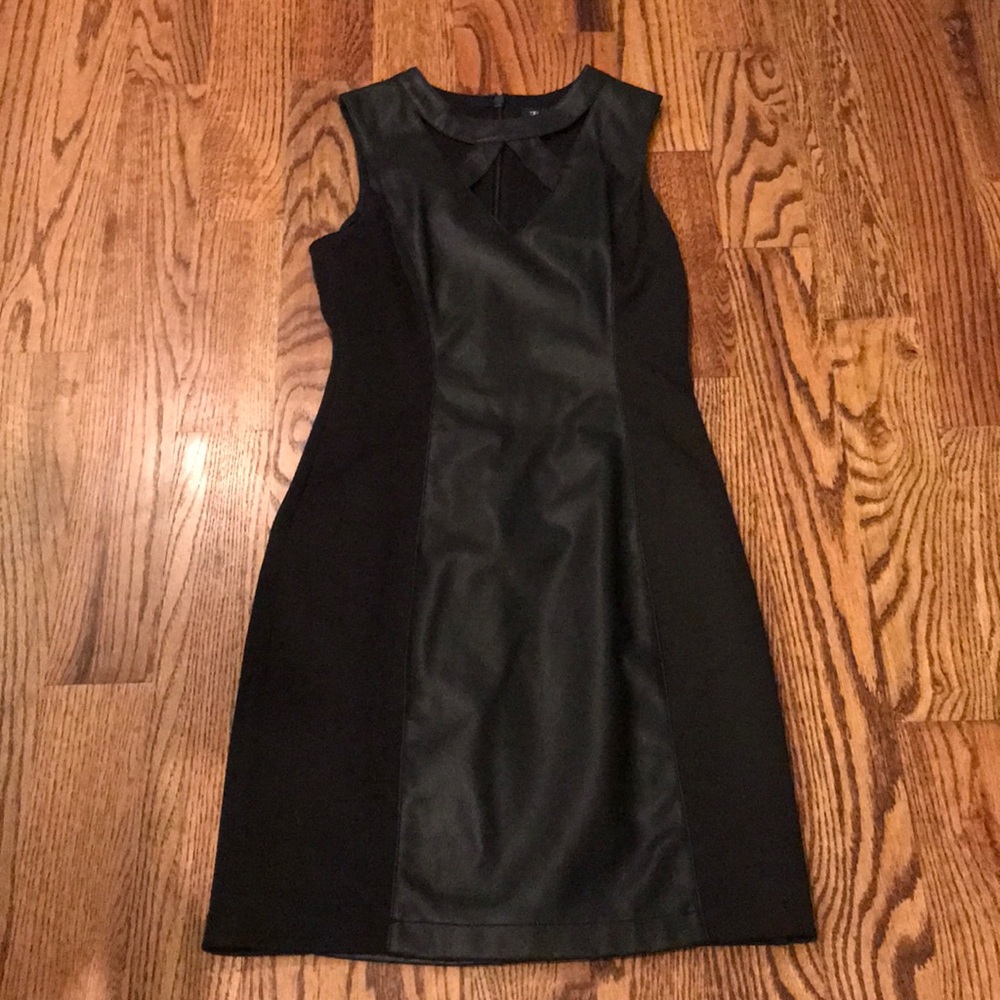 Leather panel dress